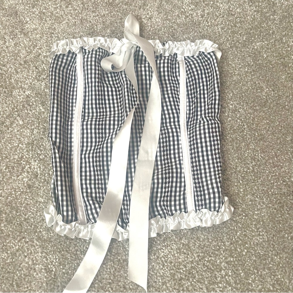 Black and White Gingham Corset Top